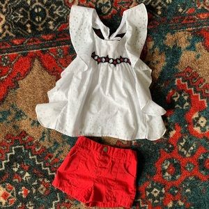 4th of July Toddler outfit; red white and blue